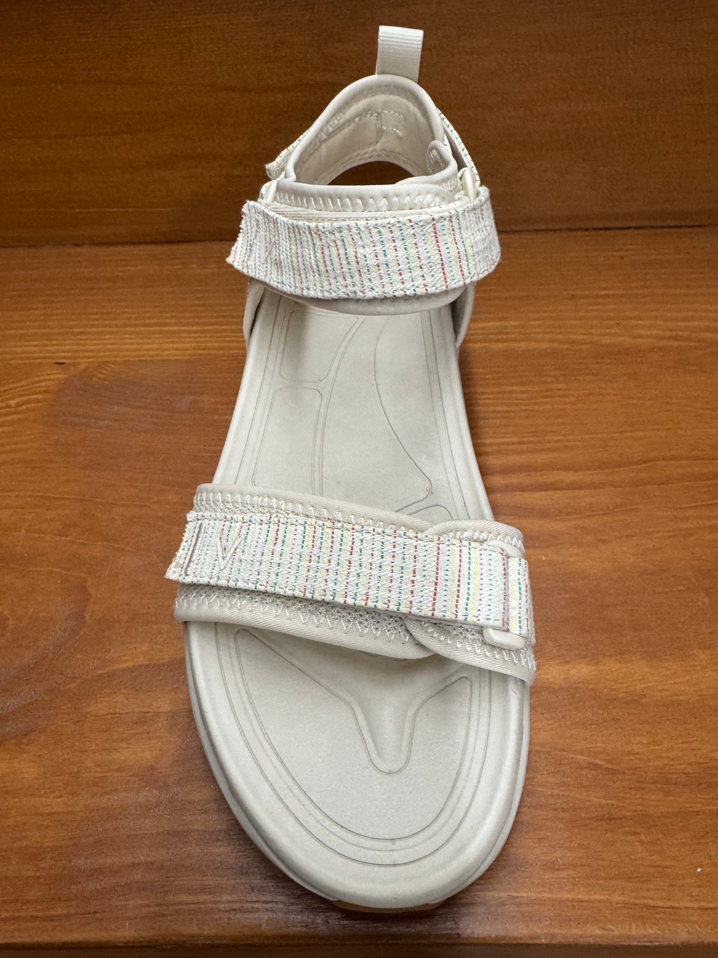Vionic Walk Max Wanderer Sandal Cream Stripe Canvas