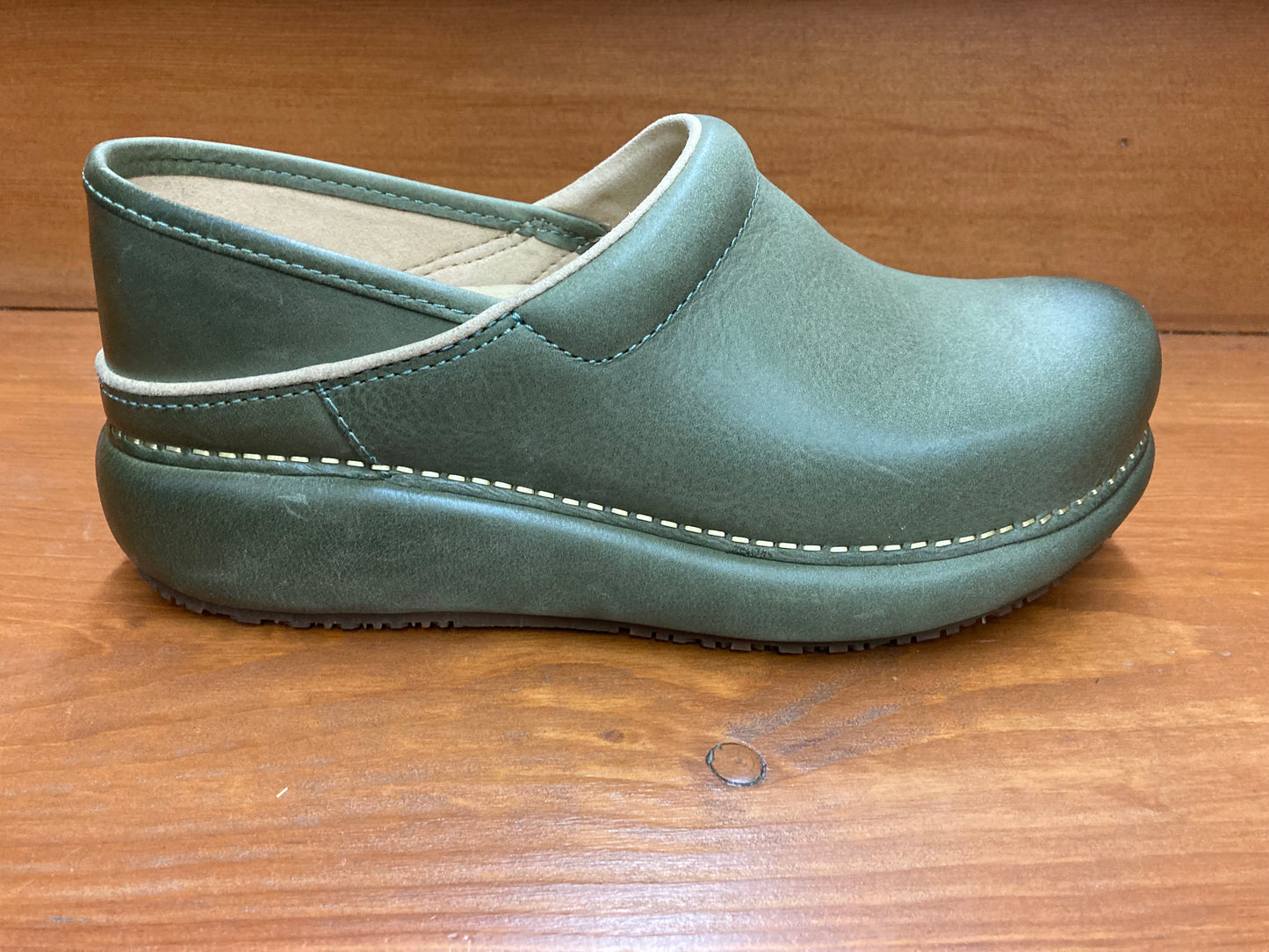 Dansko Platform Pro Burnished Nubuck Green