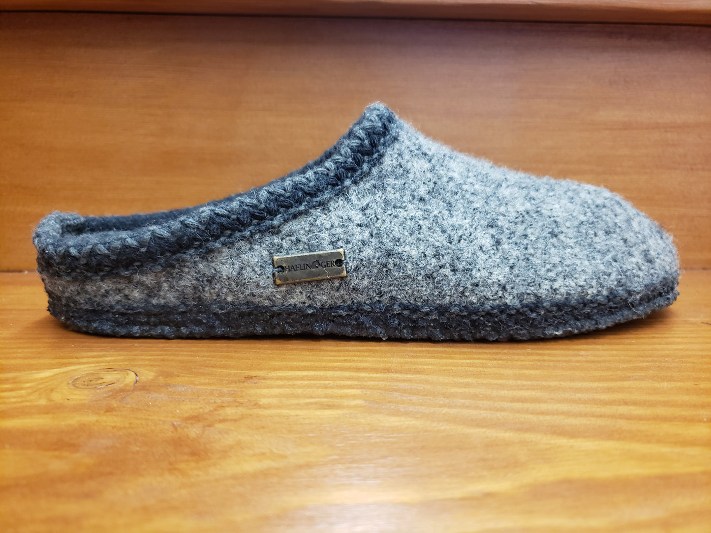 Haflinger AS classic slipper grey speckle  612001-4